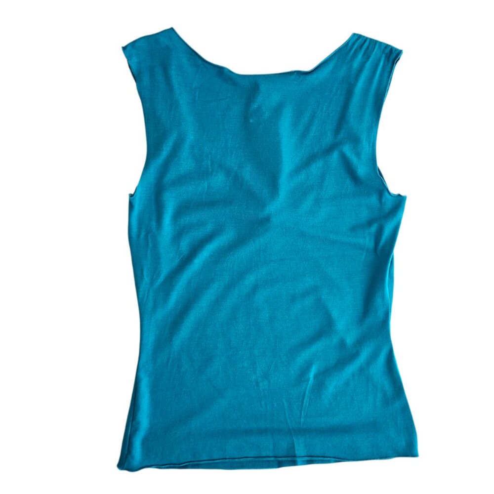 Express Vintage Sleeveless Top with Embellished Brooch | NWT | XS | Turquoise - Picture 6 of 10